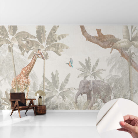 Carta da parati autoadesiva moderna - fotomurale - lavabile - ufficio - design moderno - Oasi tropicale 416x254 cm (1/5)