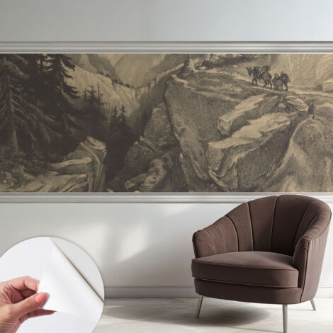 Carta da parati autoadesiva moderna - fotomurale - lavabile - ufficio - design moderno - Montagne pittoresche 250x104 cm (1/5)