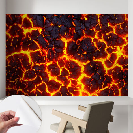 Carta da parati autoadesiva - fotomurale - decorazione parete - stile elegante - decorazione casa - Magma potente 104x70 cm (1/5)