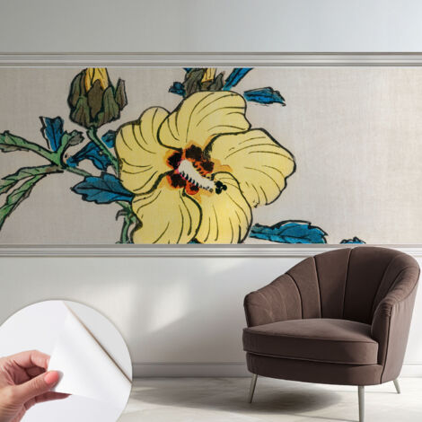 Carta da parati adesiva - fotomurale - facile da applicare - per la soggiorno - camera da letto - Fiore giallo 250x104 cm (1/5)