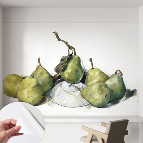 Carta da parati autoadesiva - fotomurale - decorazione parete - murale - adesivo da muro - Pere ad acquerello 152x104 cm (1/5)
