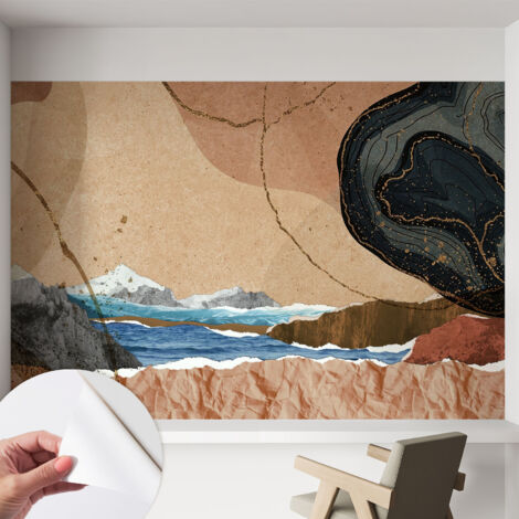 Fotomurale adesivo stickers - murali decorativo - soggiorno moderno - effetto realistico - Paesaggio astratto 152x104 cm (1/5)