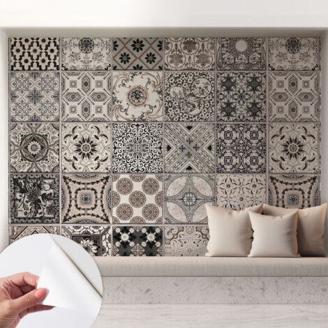 Fotomurale adesivo - murale da parete - Carta da parati autoadesiva - design parete moderno - Motivi a piastrelle 208x146 cm (1/5)
