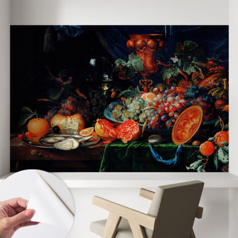 Carta da parati autoadesiva moderna - fotomurale - lavabile - ufficio - design moderno - Abbondanza di frutta 104x70 cm (1/5)