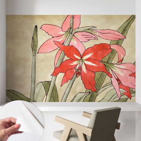 Carta da parati autoadesiva - fotomurale - alta qualità - per la cucina - camera da letto - Fiori di lilium 104x70 cm (1/5)