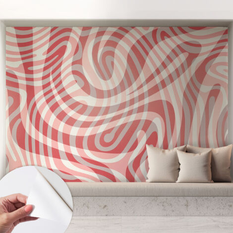 Carta da parati autoadesiva - impermeabile - murale da parete - decorazione murale - Linee ondulate 208x146 cm (1/5)
