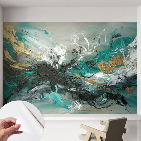 Carta da parati autoadesiva - Fotomurale adesivo - soggiorno moderno - resistente - Vortice artistico 152x104 cm (1/5)