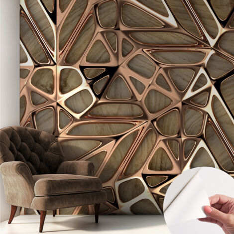 Fotomurale adesivo stickers - murali decorativo - soggiorno moderno - effetto realistico - Motivo geometrico 250x250 cm (1/5)