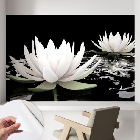 Carta da parati autoadesiva - Fotomurale adesivo - soggiorno moderno - resistente - Fiori d'acqua 104x70 cm (1/5)