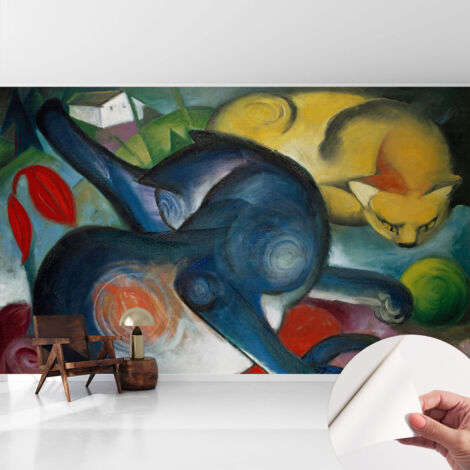 Carta da parati adesiva - fotomurale - facile da applicare - per la soggiorno - camera da letto - Arte felina 416x254 cm (1/5)