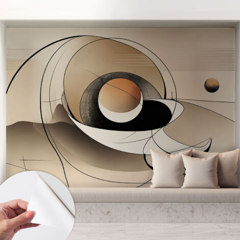 Carta da parati autoadesiva moderna - fotomurale - lavabile - ufficio - design moderno - Astrazione armoniosa 208x146 cm (1/5)