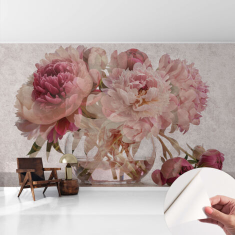 Carta da parati autoadesiva - Fotomurale adesivo - design elegante - stile moderno - Il fascino delle peonie 416x254 cm (1/5)