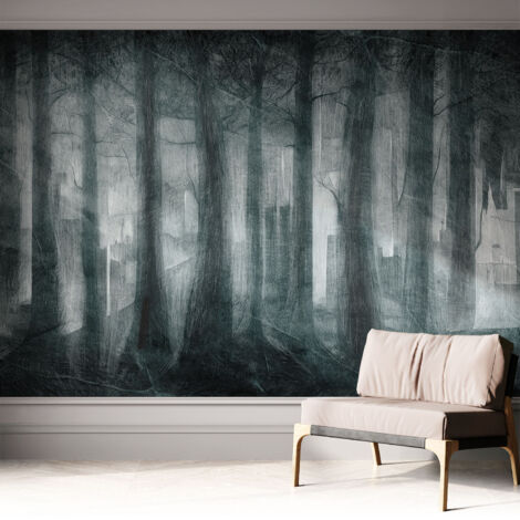 Carta da parati adesiva - fotomurale - facile da applicare - per la soggiorno - camera da letto - Foresta misteriosa 312x219 cm (1/5)
