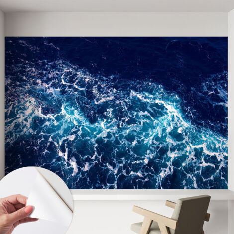 Carta da parati adesiva - fotomurale - facile da applicare - per la soggiorno - camera da letto - Onde marine 152x104 cm (1/5)