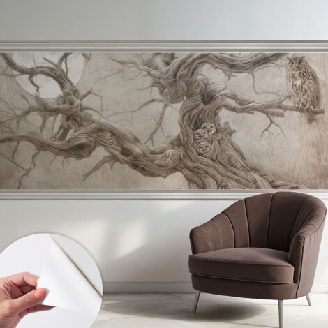 Carta da parati autoadesiva moderna - fotomurale - lavabile - ufficio - design moderno - Uccelli notturni 250x104 cm (1/5)