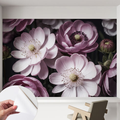 Fotomurale adesivo stickers - murali decorativo - soggiorno moderno - effetto realistico - Eleganza floreale 152x104 cm (1/5)