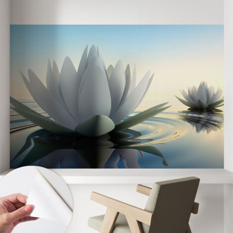 Fotomurale adesivo - murale da parete - Carta da parati autoadesiva - design parete moderno - Ninfee 104x70 cm (1/5)
