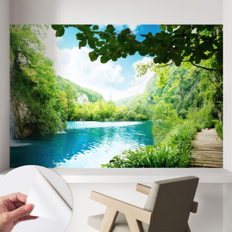 Carta da parati autoadesiva - fotomurale - decorazione parete - stile elegante - decorazione casa - Oasi naturale 104x70 cm (1/5)