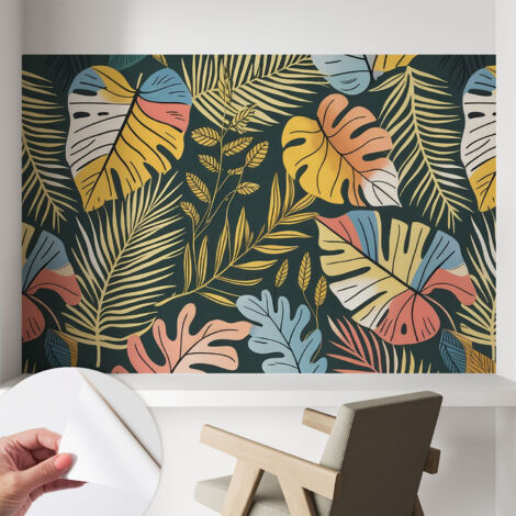 Carta da parati adesiva - lavabile - decorazione murale - per cucina - pellicola decorativa Energia tropicale 104x70 cm (1/5)