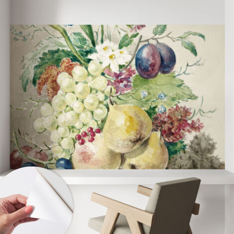 Fotomurale adesivo stickers - per camera da letto - per corridoio - decorazione casa moderna Fiori e frutti 104x70 cm (1/5)