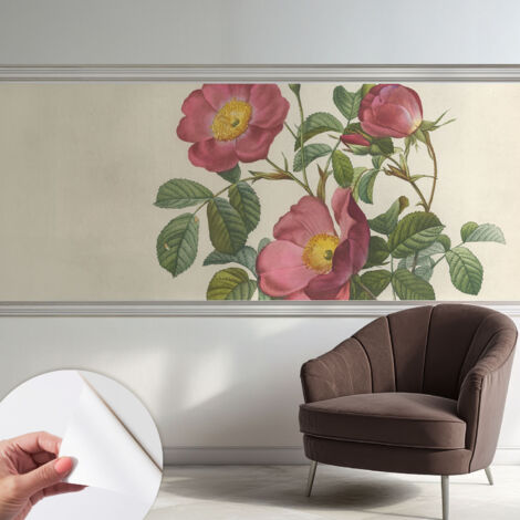 Fotomurale adesivo - murale da parete - Carta da parati autoadesiva - design parete moderno - Motivo di rose 250x104 cm (1/5)