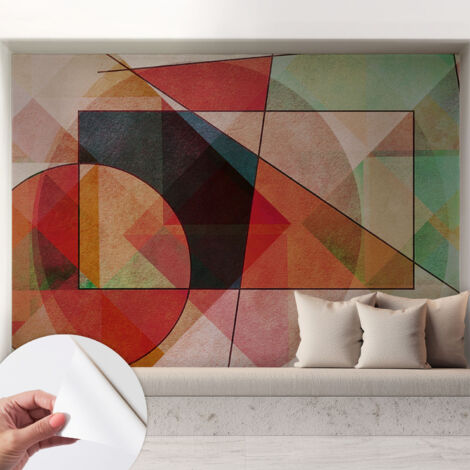Carta da parati autoadesiva moderna - fotomurale - lavabile - ufficio - design moderno - Astrazione geometrica 208x146 cm (1/5)