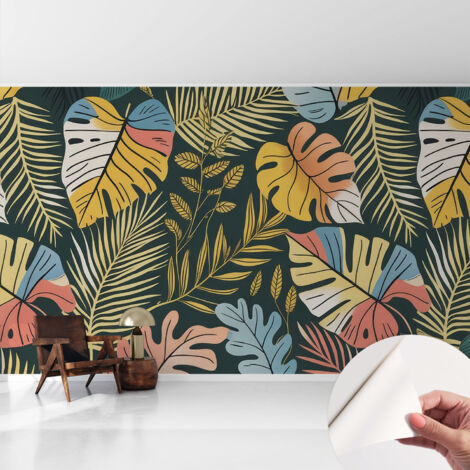 Carta da parati adesiva - lavabile - decorazione murale - per cucina - pellicola decorativa Energia tropicale 416x254 cm (1/5)