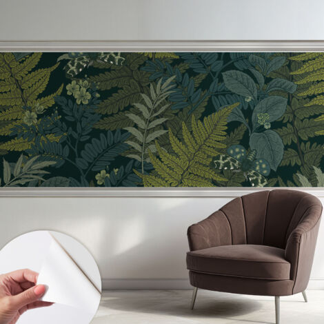 Carta da parati adesiva - lavabile - decorazione murale - per cucina - pellicola decorativa Eleganza verde 250x104 cm (1/5)