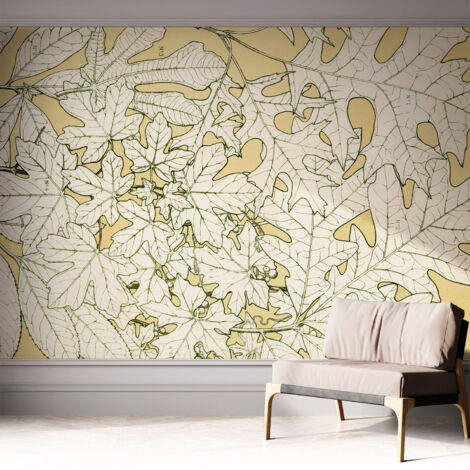 Fotomurale adesivo stickers - murali decorativo - soggiorno moderno - effetto realistico - Foglie degli alberi 312x219 cm (1/5)