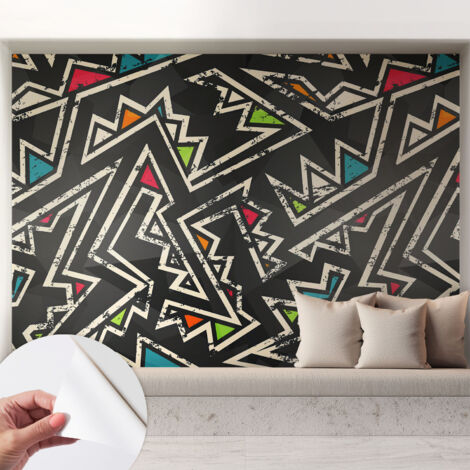 Carta da parati autoadesiva - impermeabile - murale da parete - decorazione murale - Geometria energica 208x146 cm (1/5)