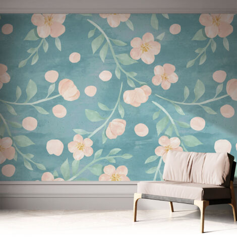 Carta da parati autoadesiva - fotomurale - decorazione parete - stile elegante - decorazione casa - Eleganza floreale 312x219 cm (1/5)