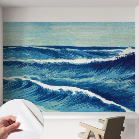 Carta da parati adesiva - fotomurale - facile da applicare - per la soggiorno - camera da letto - Onde del mare 152x104 cm (1/5)