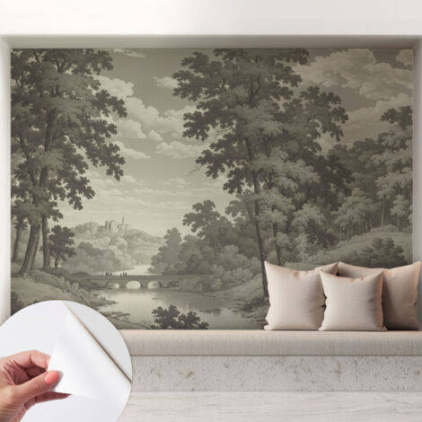 Carta da parati autoadesiva - impermeabile - murale da parete - decorazione murale - Castello e ponte 208x146 cm (1/5)
