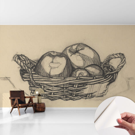 Carta da parati autoadesiva moderna - fotomurale - lavabile - ufficio - design moderno - Cesto di frutta 416x254 cm (1/5)