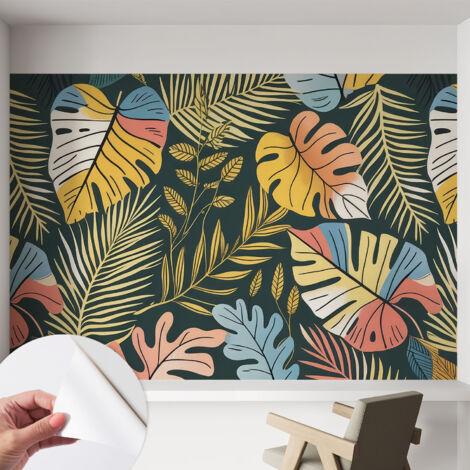 Carta da parati autoadesiva - Fotomurale adesivo - soggiorno moderno - resistente - Energia tropicale 152x104 cm (1/5)