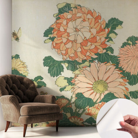 Carta da parati autoadesiva - Fotomurale adesivo - soggiorno moderno - resistente - Fiori di crisantemo 250x250 cm (1/5)