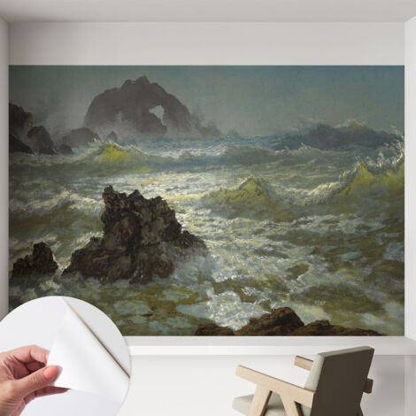 Carta da parati adesiva - fotomurale - facile da applicare - per la soggiorno - camera da letto - Mare in tempesta 152x104 cm (1/5)