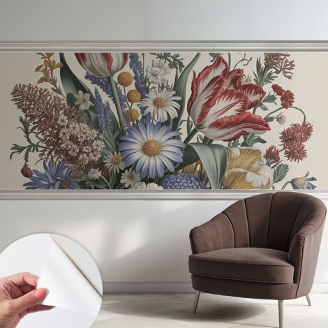Fotomurale adesivo stickers - murali decorativo - soggiorno moderno - effetto realistico - Mazzo di fiori 250x104 cm (1/5)