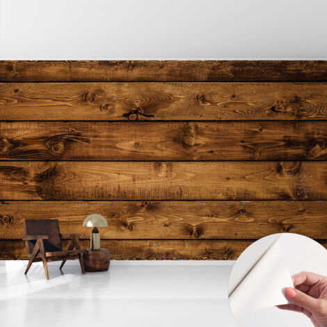 Carta da parati autoadesiva moderna - fotomurale - lavabile - ufficio - design moderno - Assi di legno 416x254 cm (1/5)
