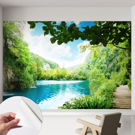 Carta da parati autoadesiva - impermeabile - murale da parete - decorazione murale - Oasi naturale 152x104 cm (1/5)