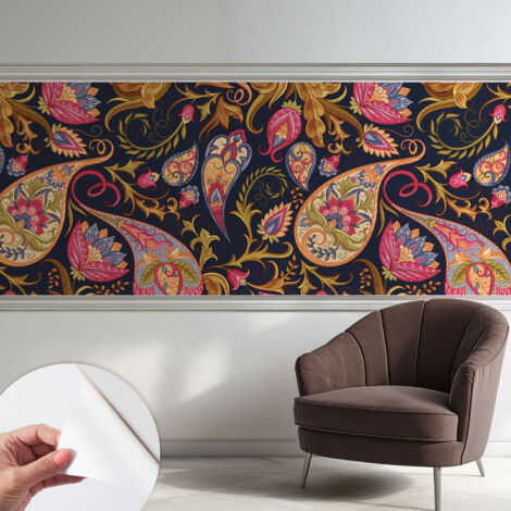 Carta da parati autoadesiva - fotomurale - decorazione parete - stile elegante - decorazione casa - Paisley colorato 250x104 cm (1/5)