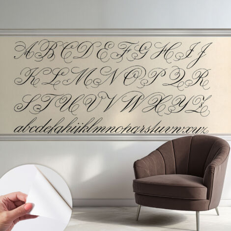 Carta da parati adesiva - lavabile - decorazione murale - per cucina - pellicola decorativa Scrittura calligrafica 250x104 cm
