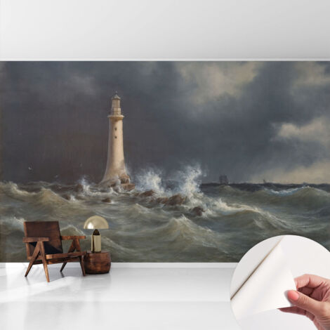 Carta da parati adesiva - fotomurale - facile da applicare - per la soggiorno - camera da letto - Tempeste marine 416x254 cm (1/5)