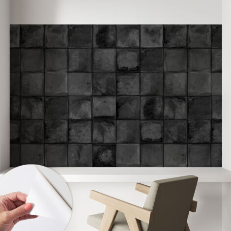Carta da parati autoadesiva - fotomurale - decorazione parete - murale - adesivo da muro - Piastrelle grigie 104x70 cm (1/5)