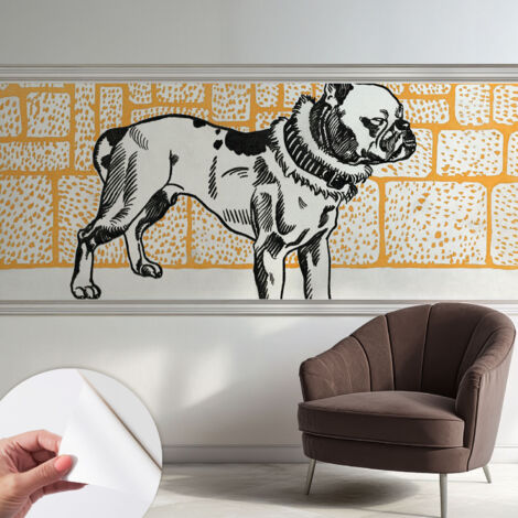 Carta da parati autoadesiva - Fotomurale adesivo - soggiorno moderno - resistente - Cane retrò 250x104 cm (1/5)