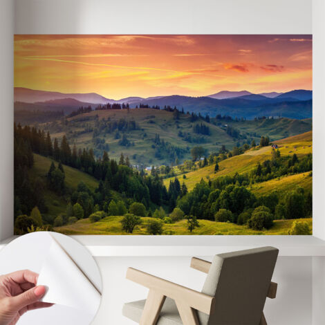 Fotomurale adesivo - Carta da parati adesiva - per la cucina camera da letto per la soggiorno - Paesaggio montano 104x70 cm (1/5)