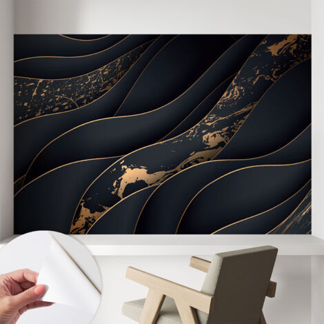 Carta da parati autoadesiva - impermeabile - murale da parete - decorazione murale - Onde eleganti 104x70 cm (1/5)