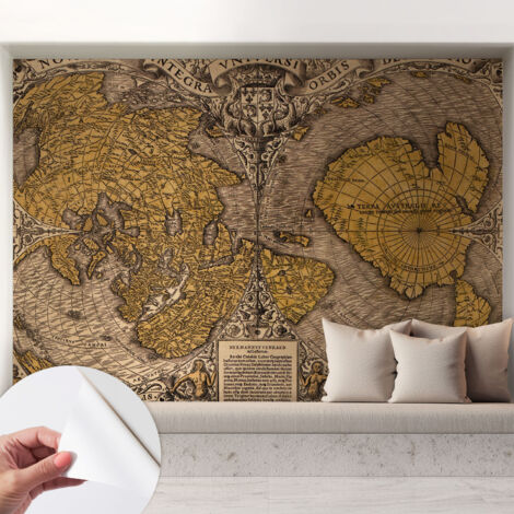 Carta da parati adesiva - lavabile - decorazione murale - per cucina - pellicola decorativa Cartografia storica 208x146 cm (1/5)