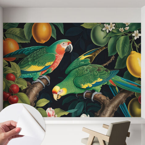 Carta da parati adesiva - lavabile - decorazione murale - per cucina - pellicola decorativa Avventura tropicale 152x104 cm (1/5)