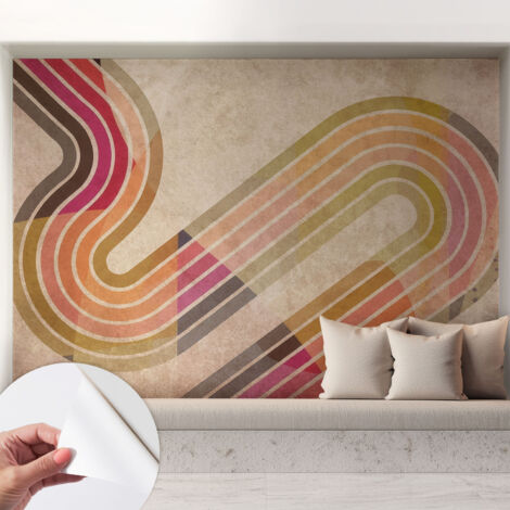 Fotomurale adesivo - Carta da parati adesiva - per la cucina camera da letto per la soggiorno - Linee geometriche 208x146 cm (1/5)